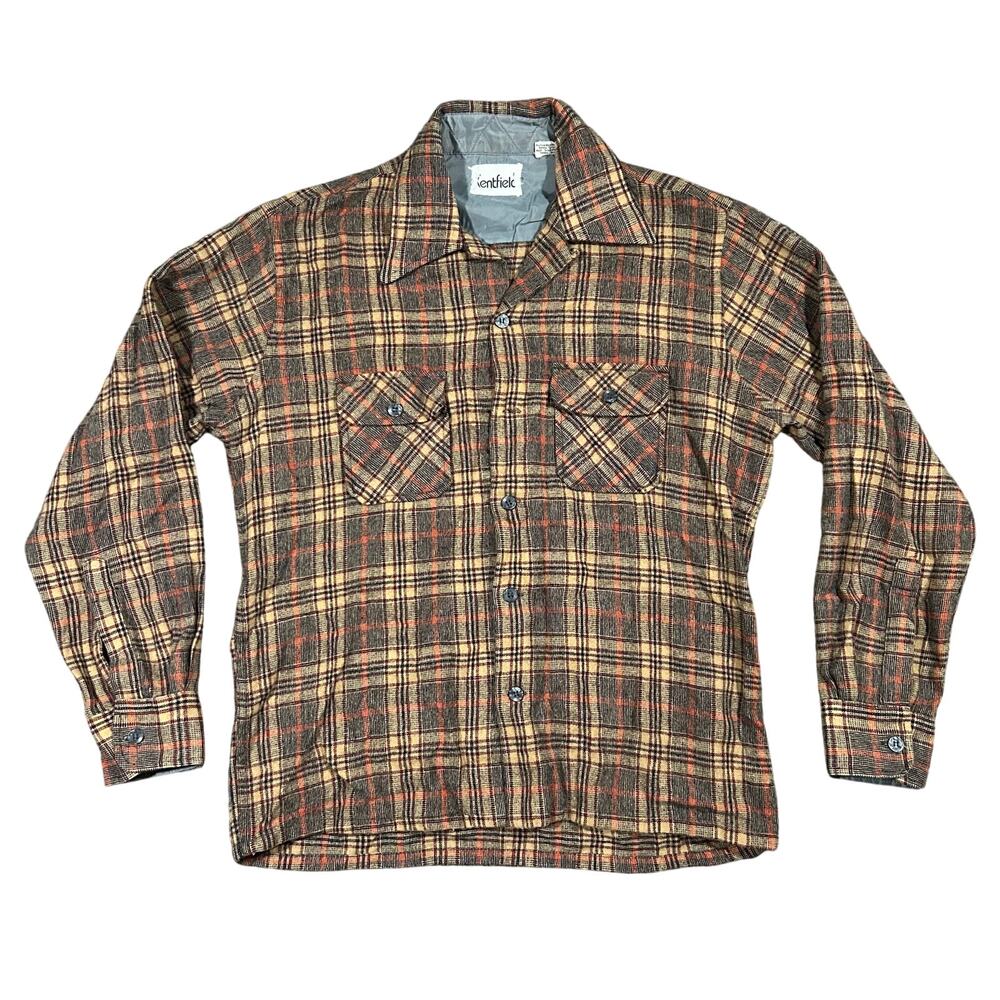 Vintage Kentfield Wool Plaid Flannel Shirt Men’s Medium Button Down Casual